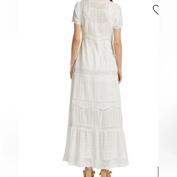NWT $595 LoveShackFancy Medina Victorian Maxi White Lace Dress 2PC Size 2 - Picture 5 of 14